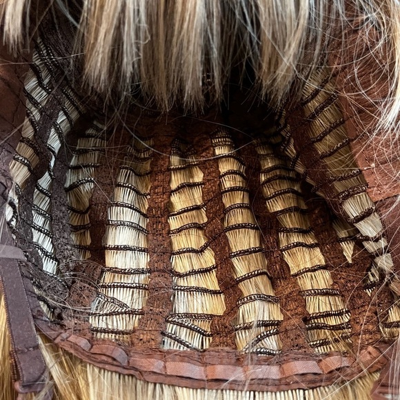 Ombre Blonde Brown Synthetic Long Bob Wig Full Cap - Picture 6 of 6